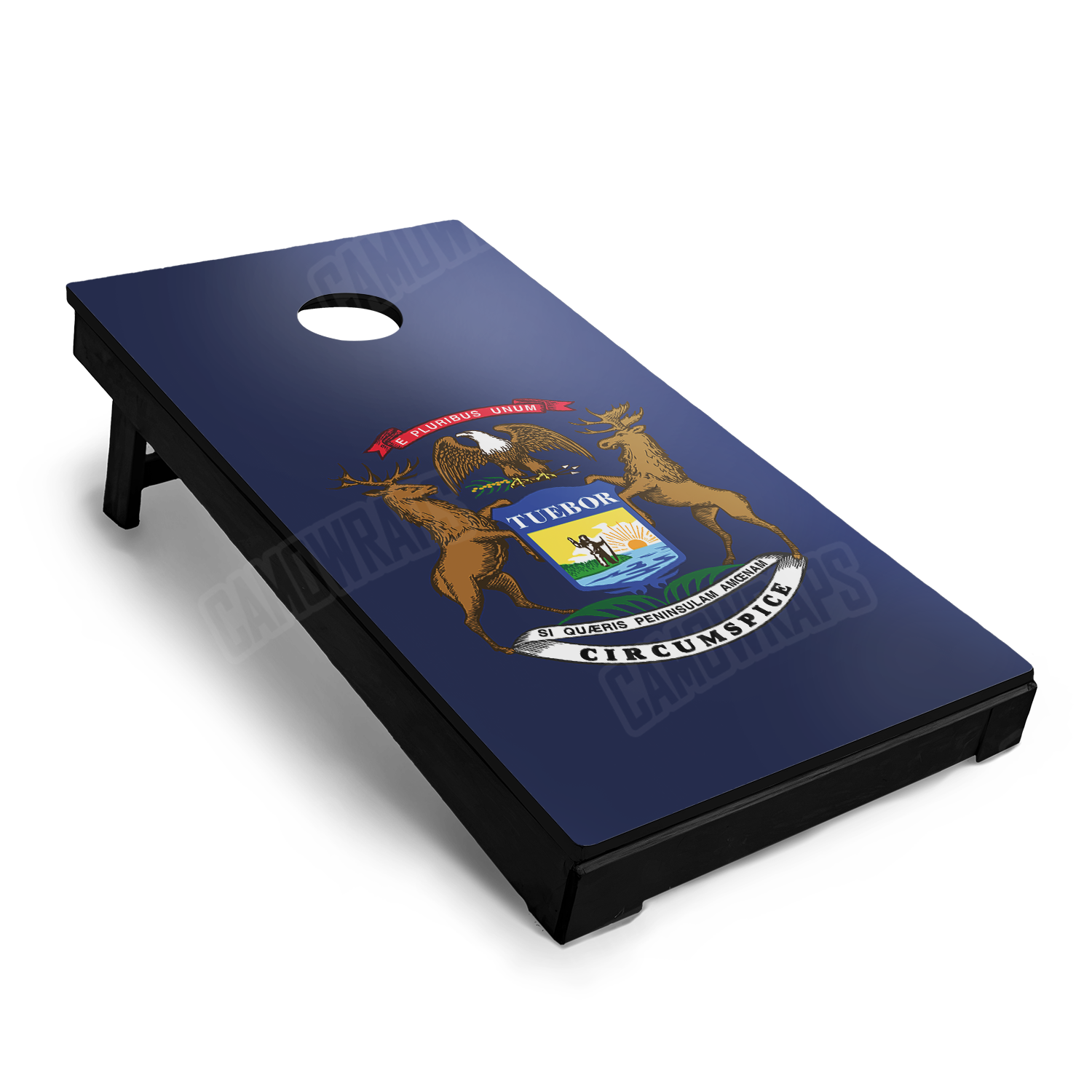 US States Michigan Flag Cornhole Vinyl Wrap