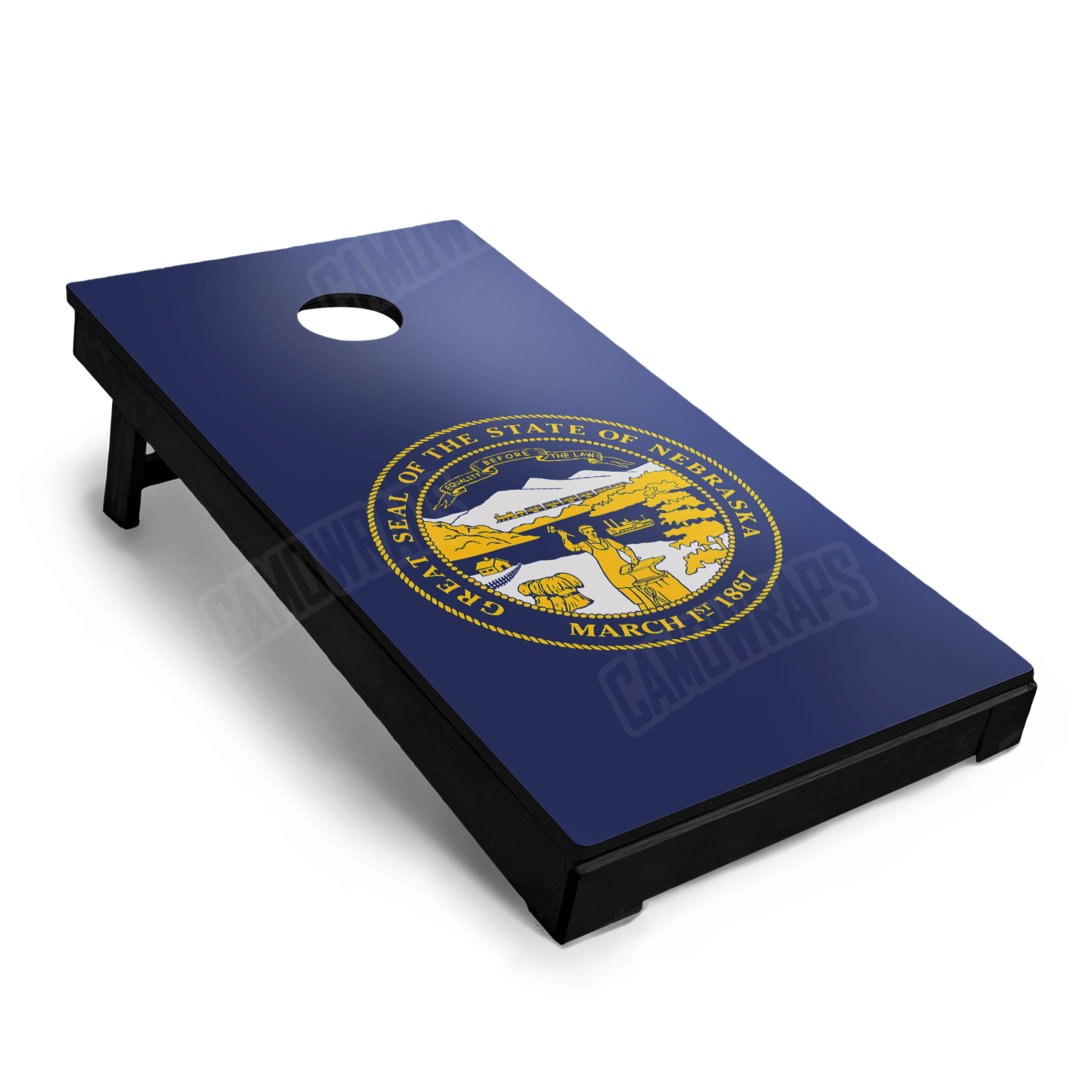 US States Nebraska Flag Cornhole Vinyl Wrap