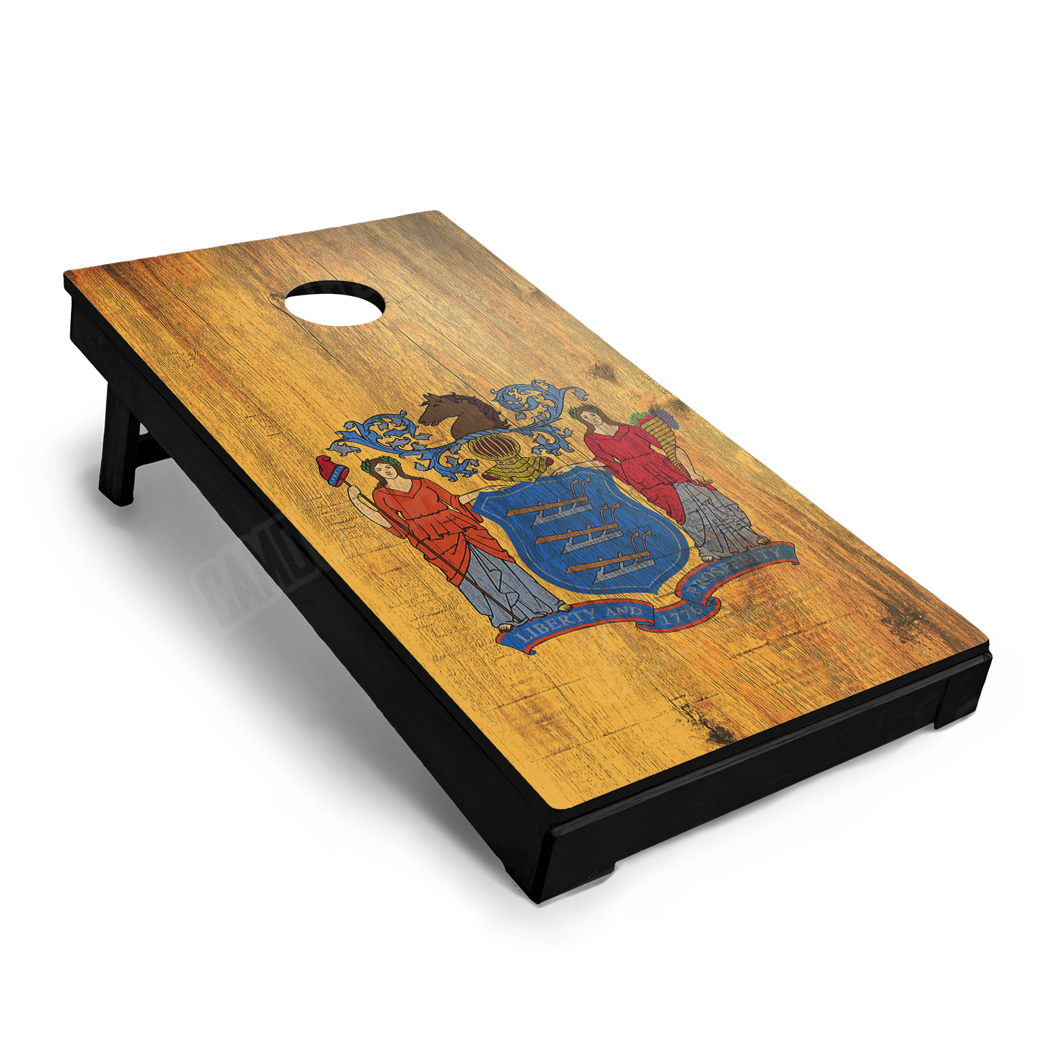 US States New Jersey Distressed Flag Cornhole Vinyl Wrap