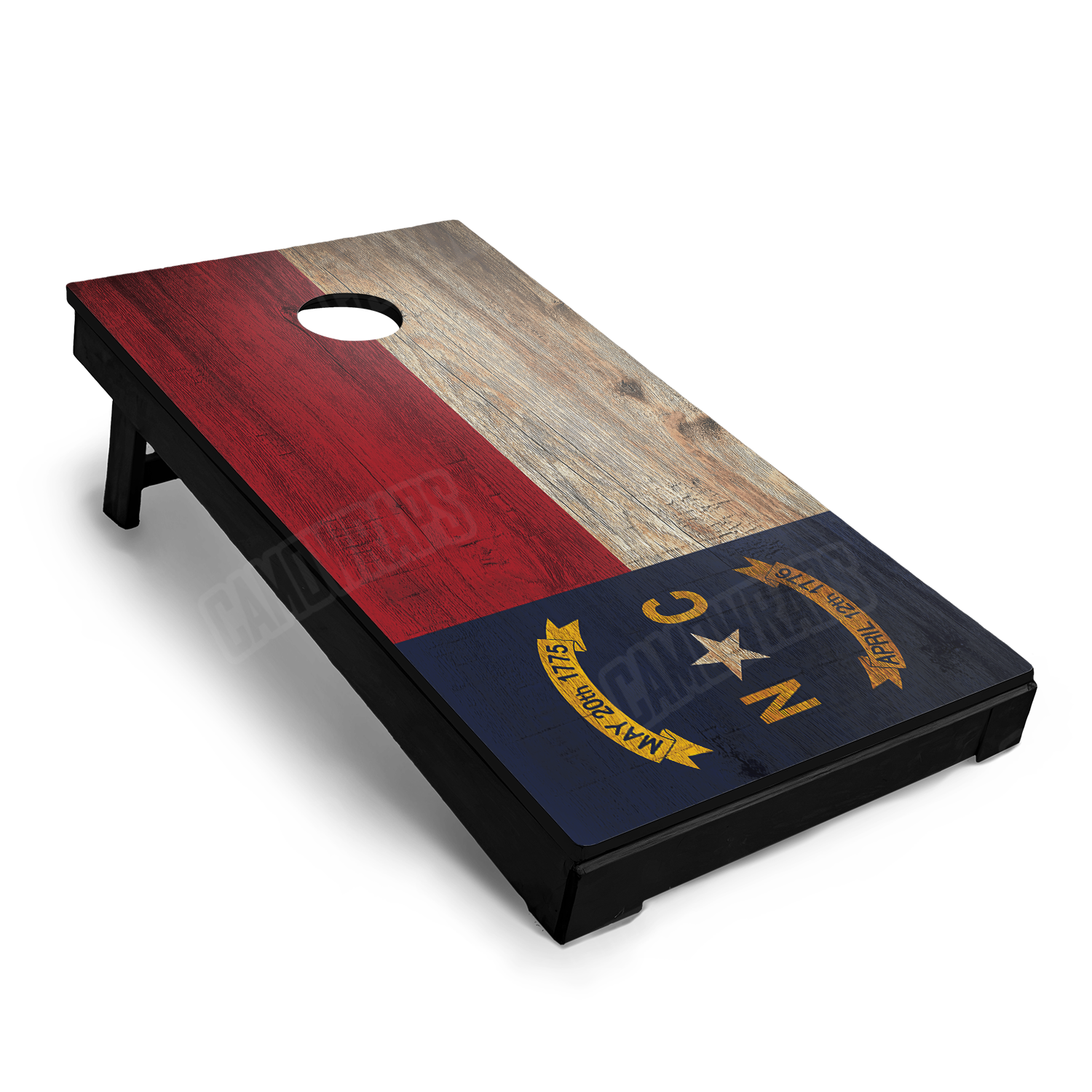 US States North Carolina Distressed Flag Cornhole Vinyl Wrap