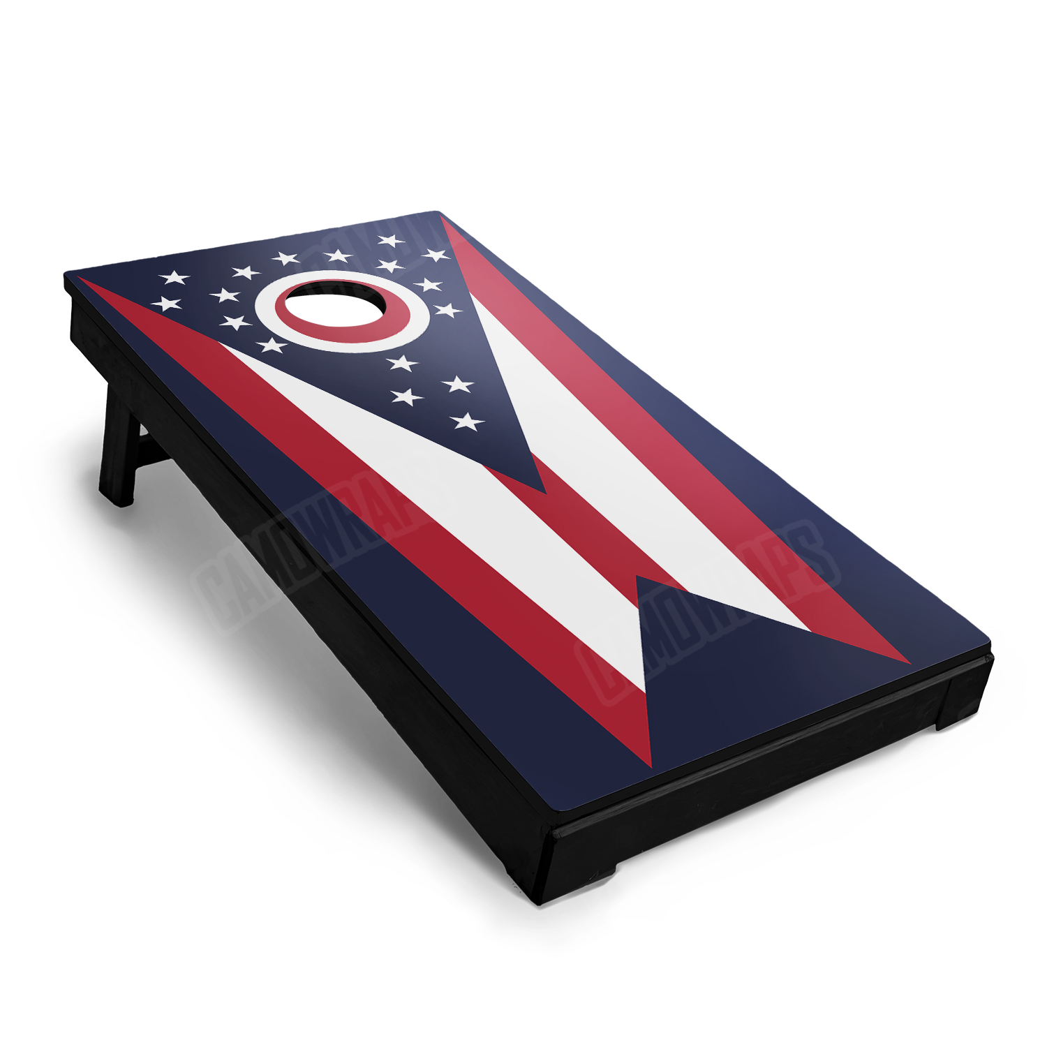 US States Ohio Flag Cornhole Vinyl Wrap