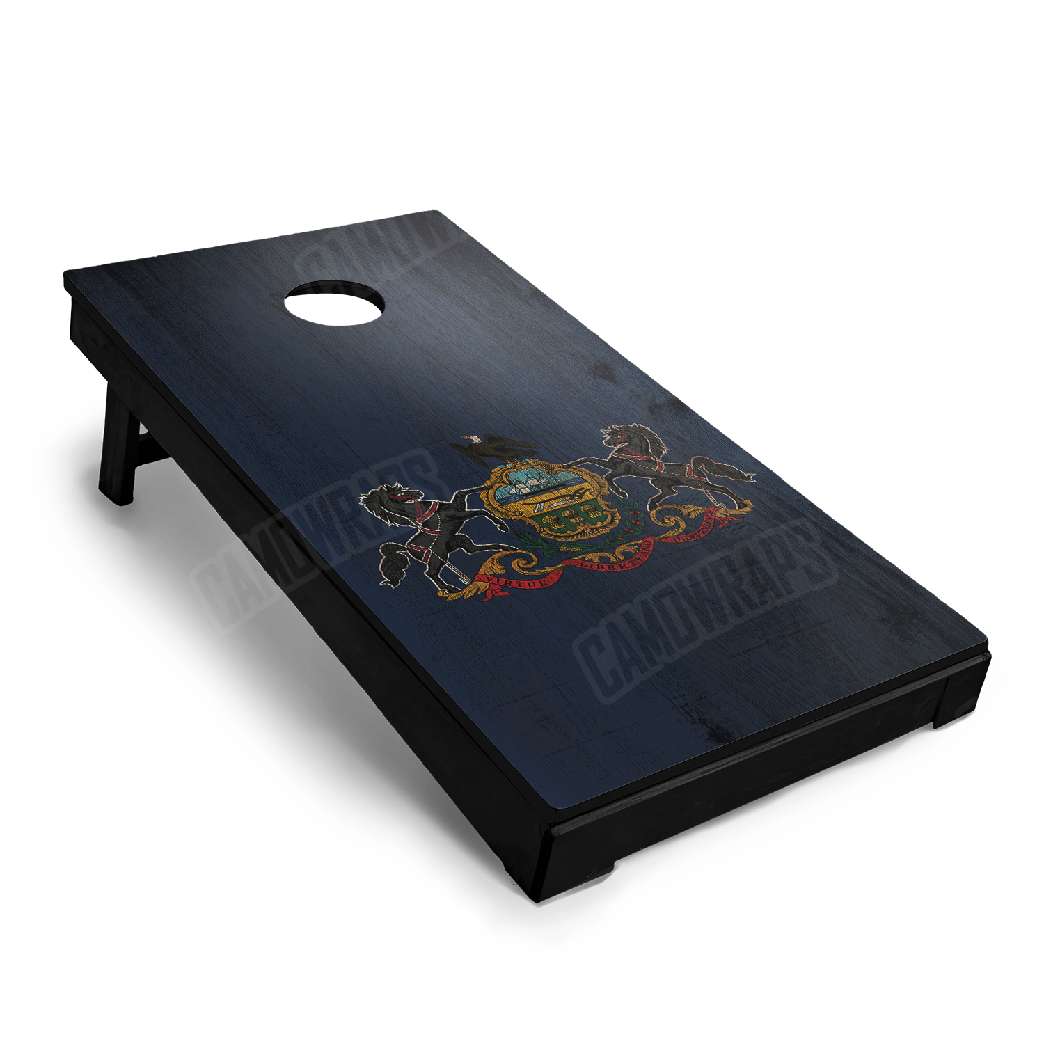 US States Pennsylvania Distressed Flag Cornhole Vinyl Wrap