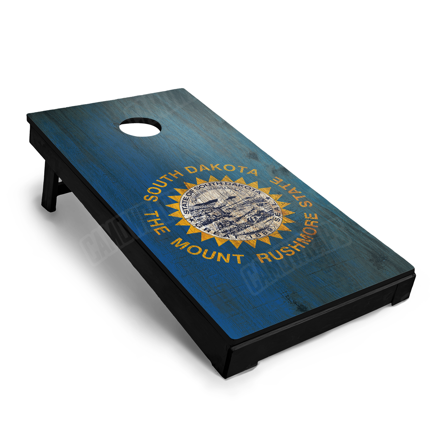 US States South Dakota Distressed Flag Cornhole Vinyl Wrap
