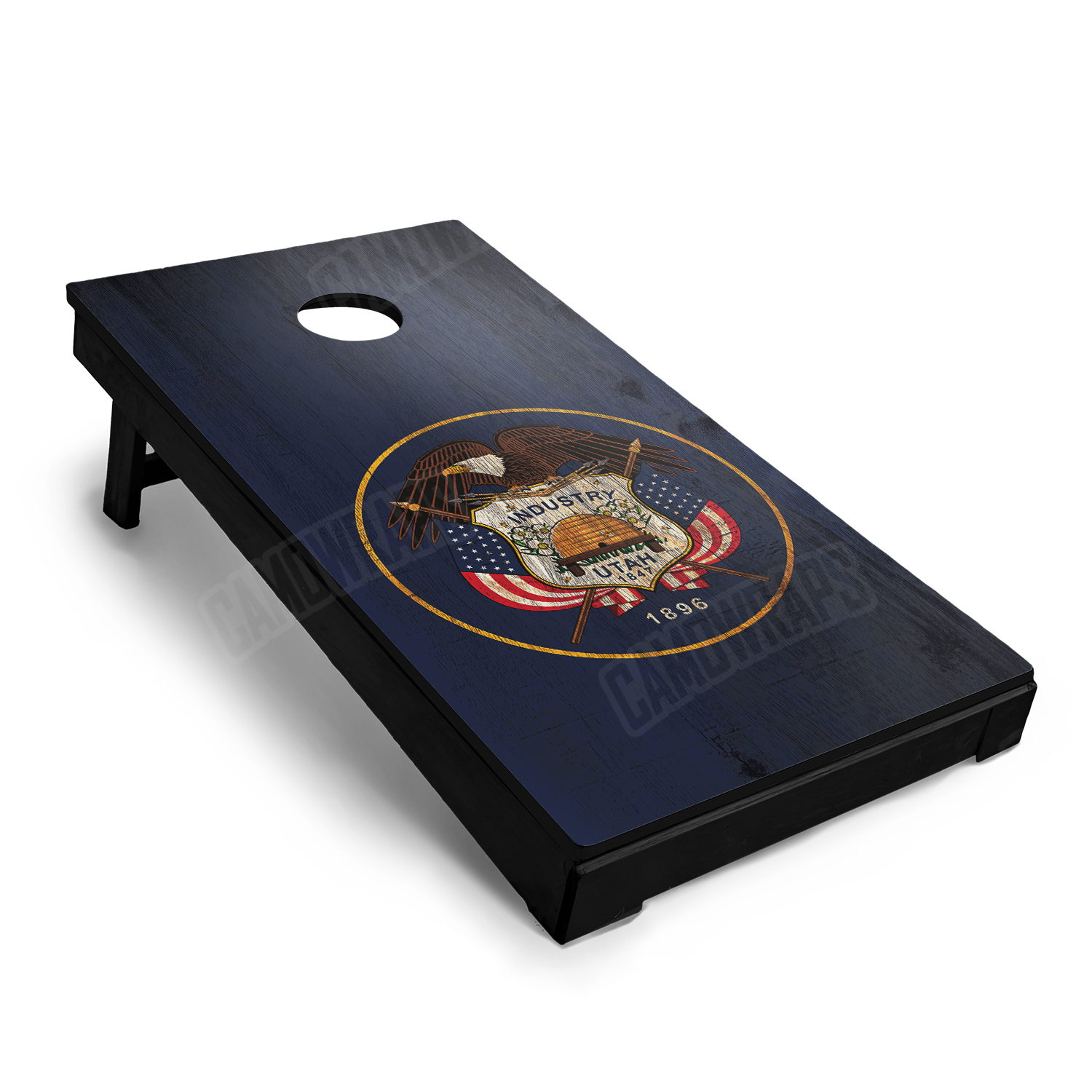 US States Utah Distressed Flag Cornhole Vinyl Wrap