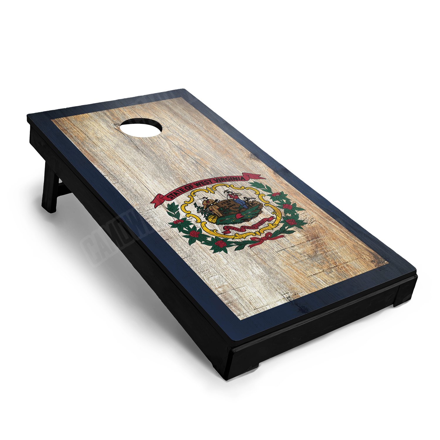 US States West Virginia Distressed Flag Cornhole Vinyl Wrap