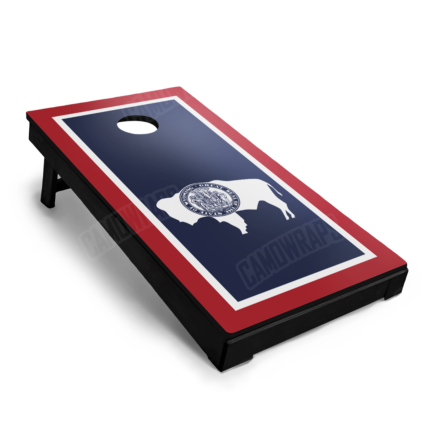 US States Wyoming Flag Cornhole Vinyl Wrap