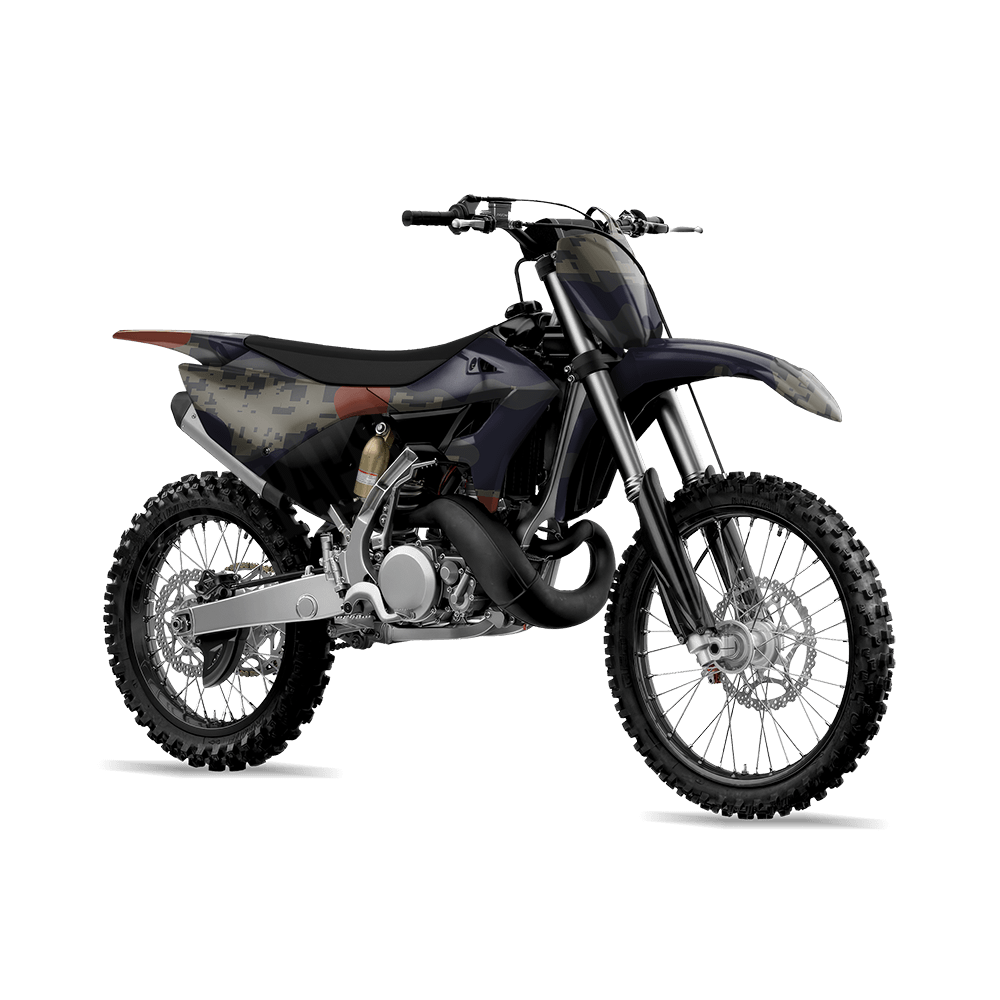 Compound Blue Copper Camo Dirt Bike Vinyl Wrap
