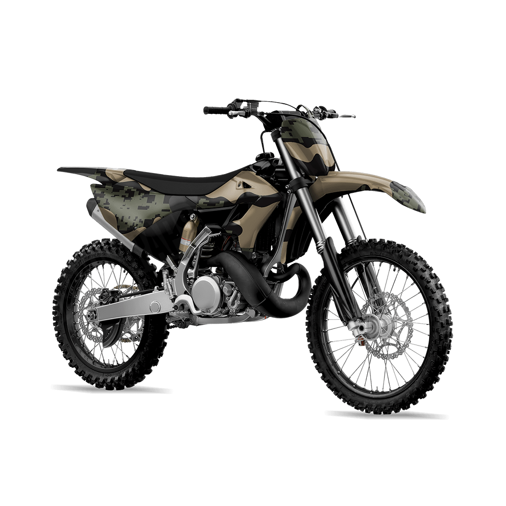 Compound Militant Charcoal Camo Dirt Bike Vinyl Wrap