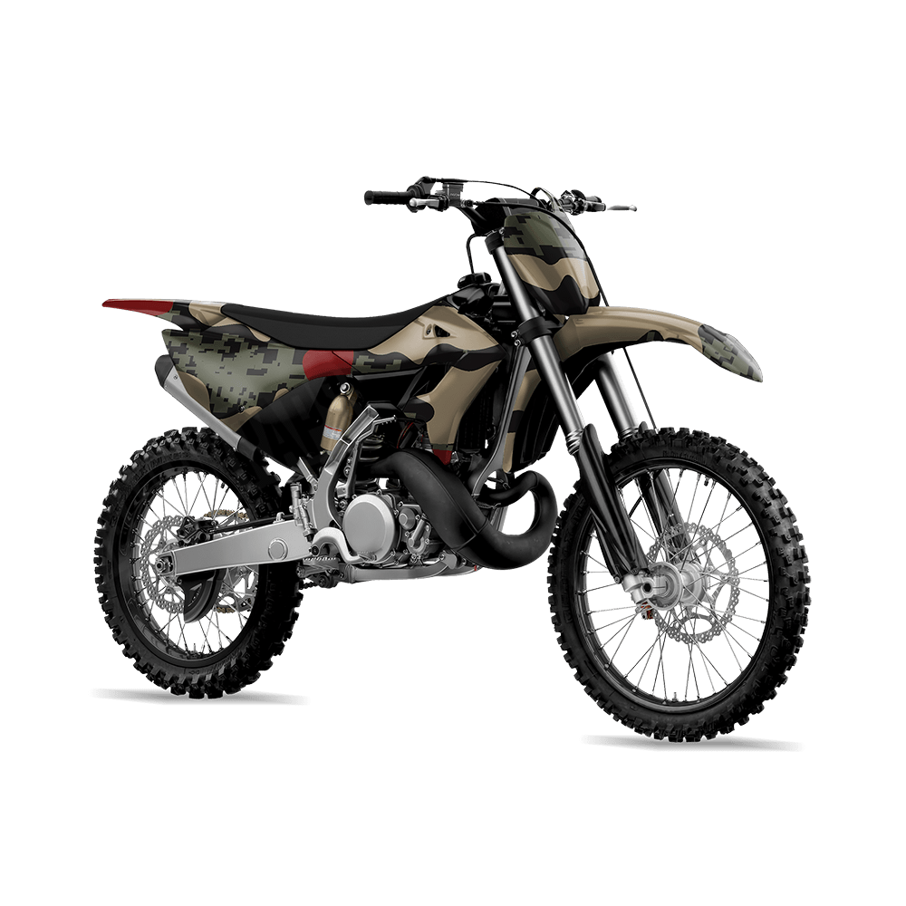 Compound Militant Red Camo Dirt Bike Vinyl Wrap