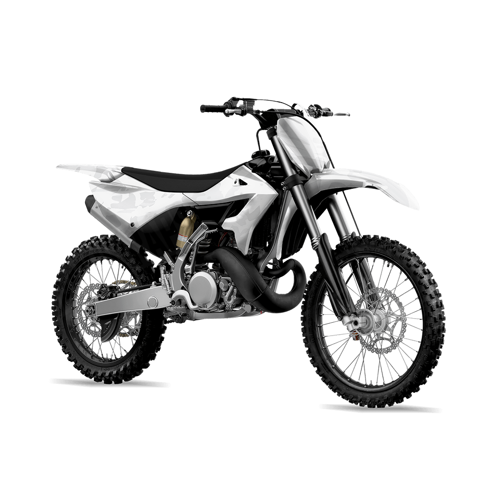 Crystal Elite White Camo Dirt Bike Vinyl Wrap