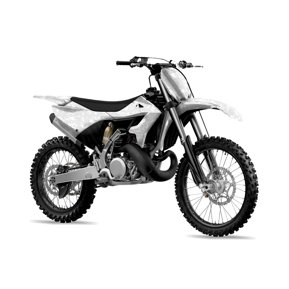 Digital Elite White Camo Dirt Bike Vinyl Wrap