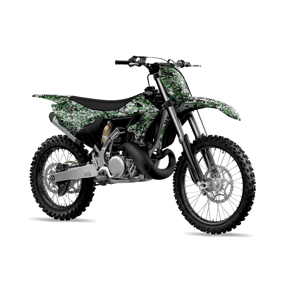 Digital Green Tiger Camo Dirt Bike Vinyl Wrap