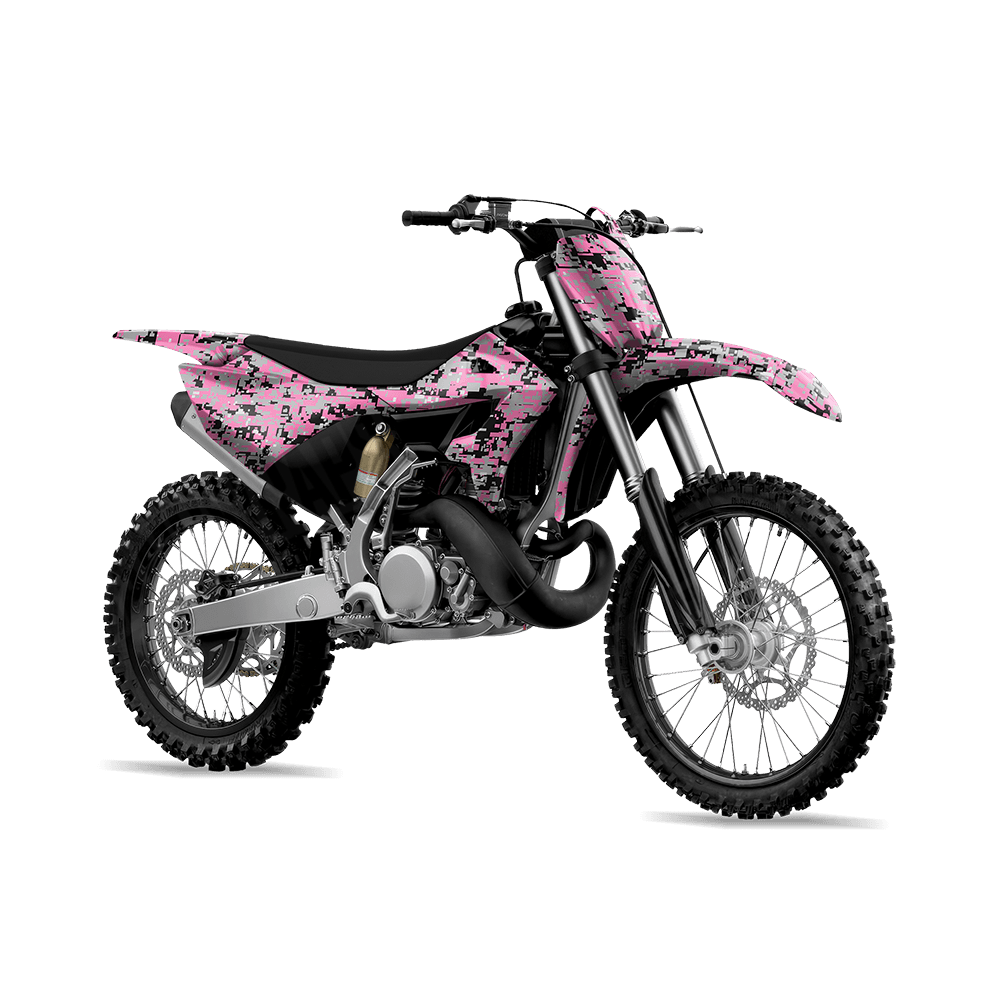 Digital Pink Tiger Camo Dirt Bike Vinyl Wrap
