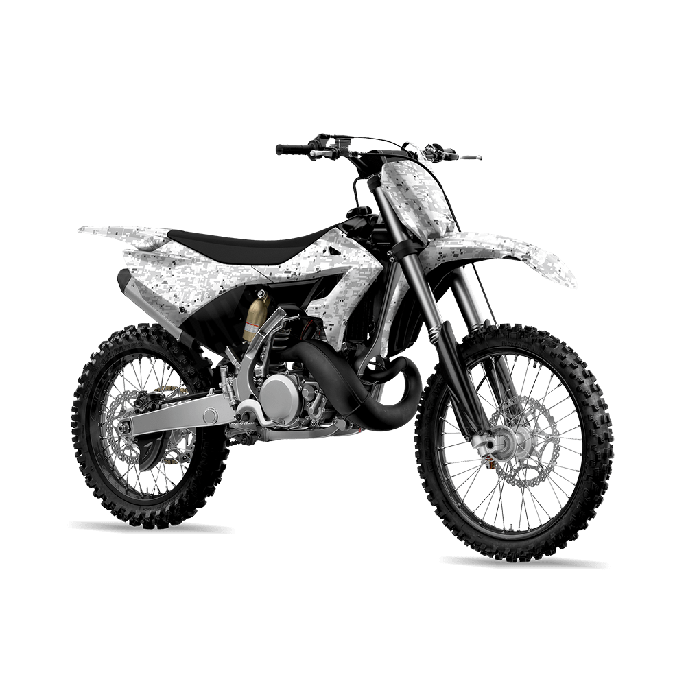 Digital Snow Camo Dirt Bike Vinyl Wrap