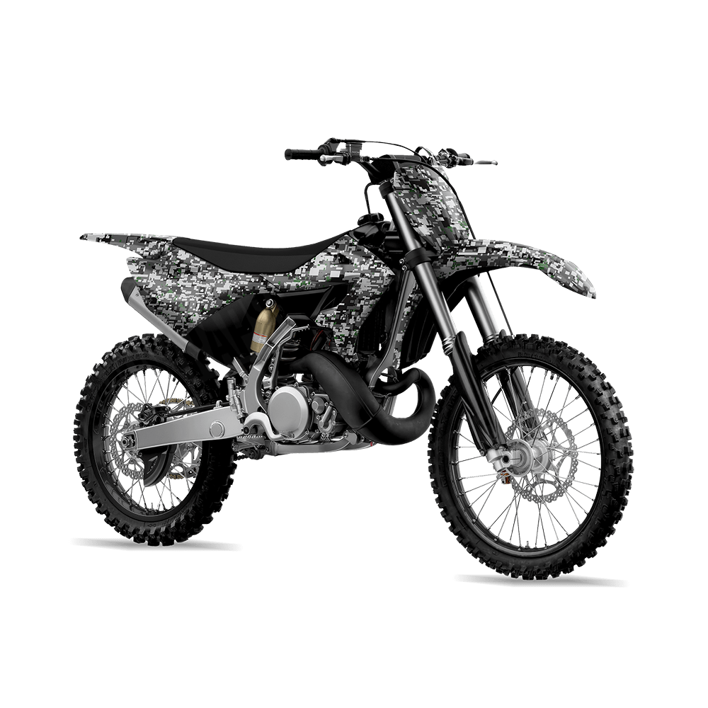 Digital Urban Green Camo Dirt Bike Vinyl Wrap