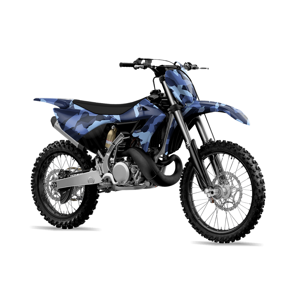 Erratic Blue Urban Night Camo Dirt Bike Vinyl Wrap