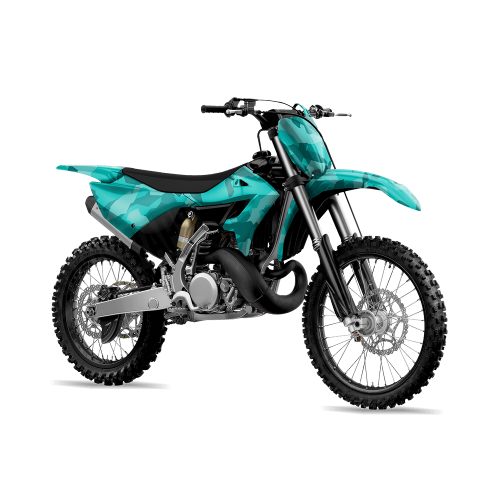 Erratic Elite Tiffany Blue Camo Dirt Bike Vinyl Wrap