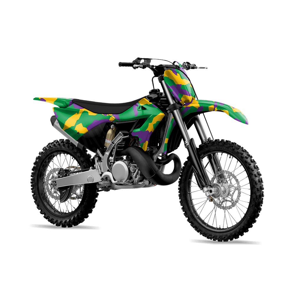 Erratic Mardi Gras Camo Dirt Bike Vinyl Wrap
