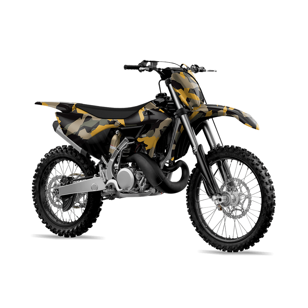 Erratic Militant Yellow Camo Dirt Bike Vinyl Wrap
