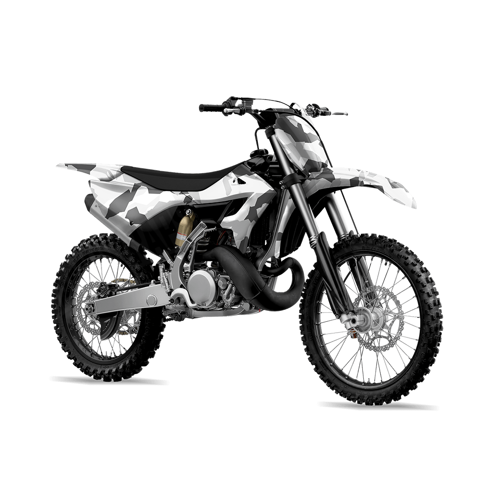 Erratic Snow Camo Dirt Bike Vinyl Wrap