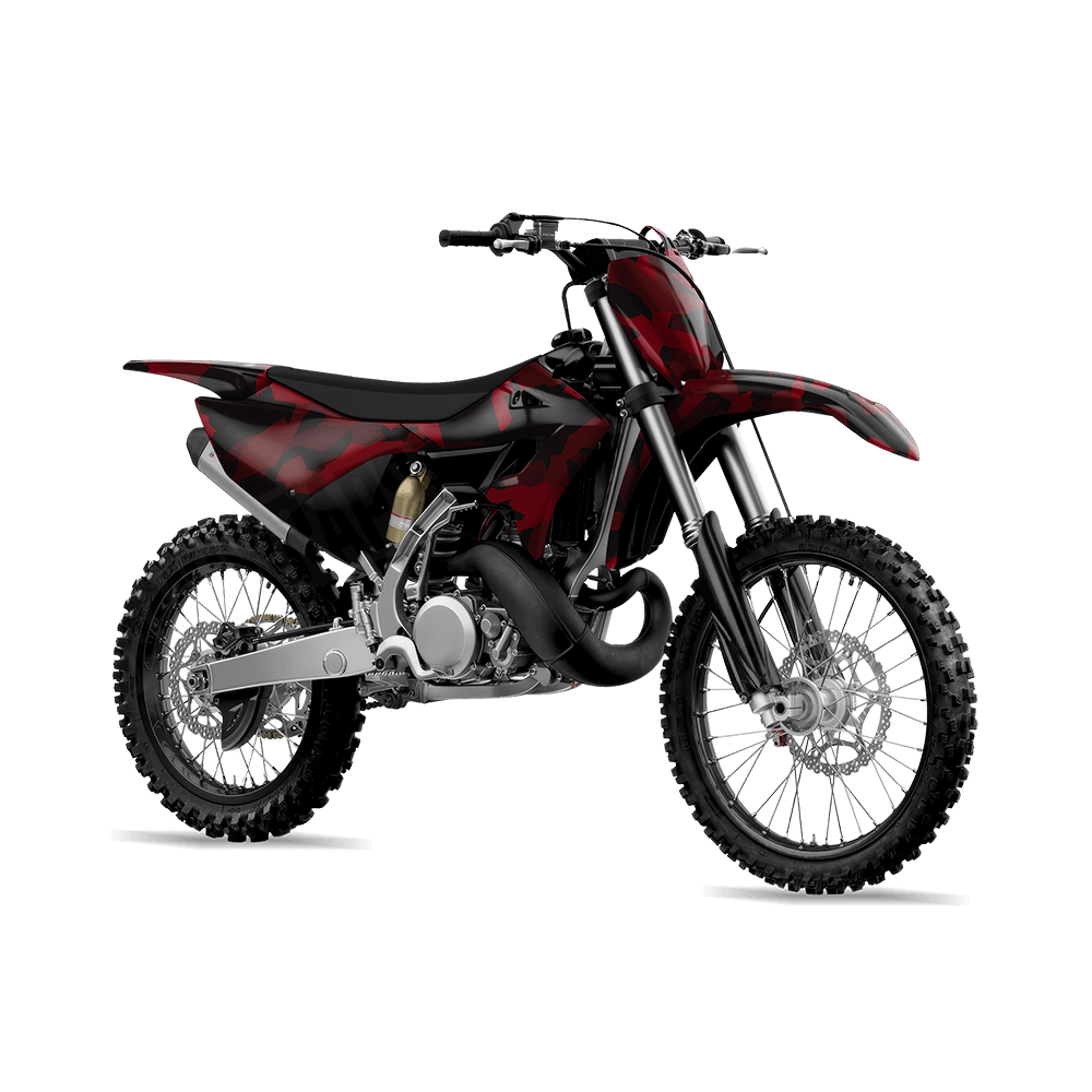 Erratic Vampire Red Camo Dirt Bike Vinyl Wrap
