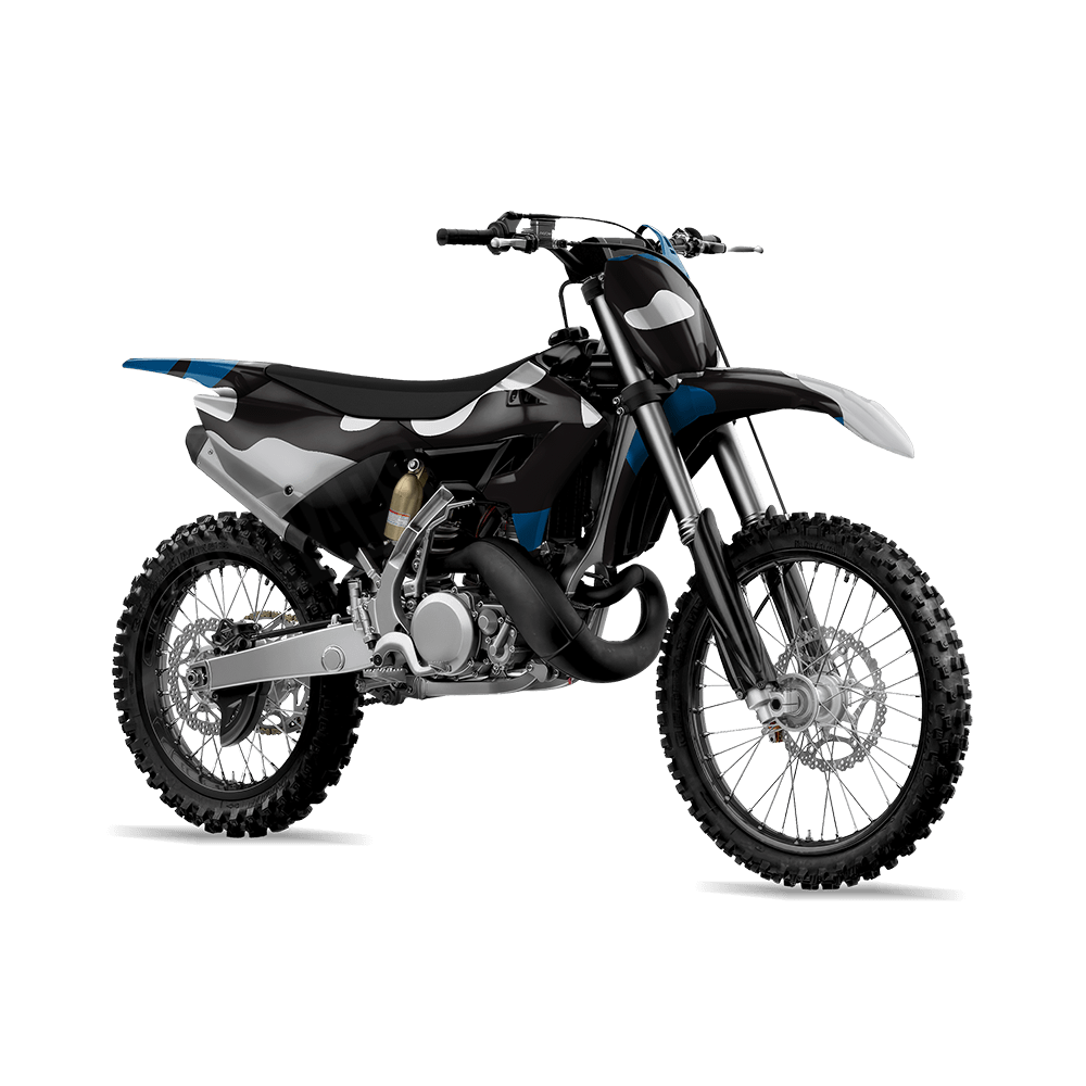 Jumbo Classic Blue Tiger Camo Dirt Bike Vinyl Wrap