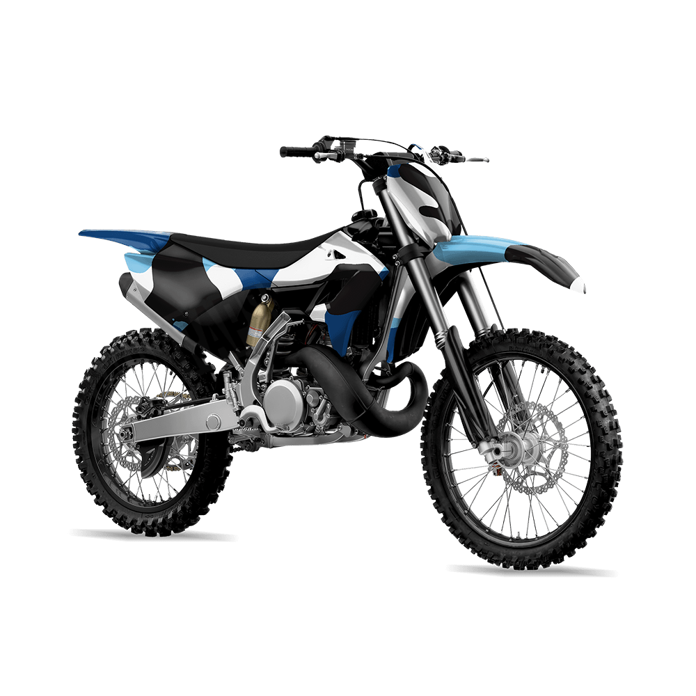 Jumbo Cumulus Baby Blue Camo Dirt Bike Vinyl Wrap