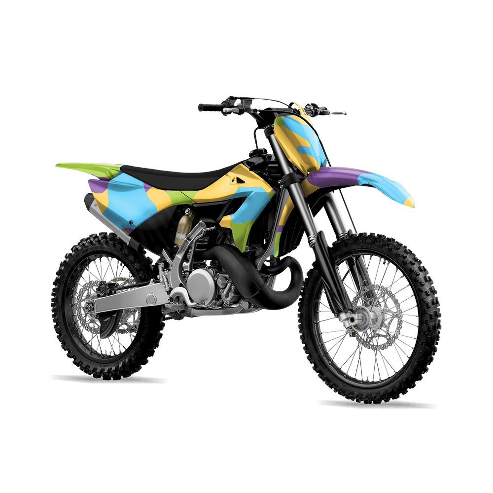 Jumbo Cumulus Carnival Camo Dirt Bike Vinyl Wrap