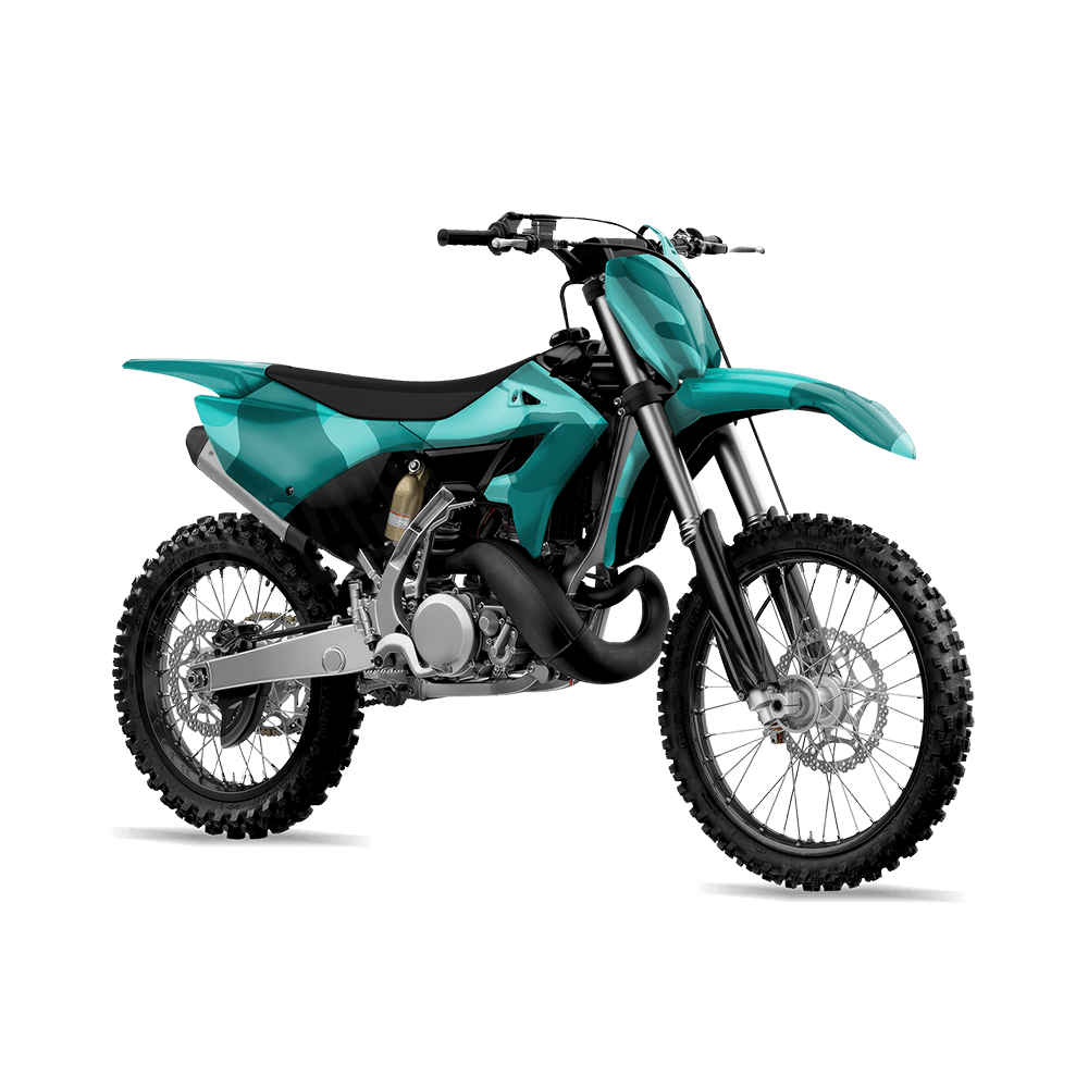 Jumbo Cumulus Elite Tiffany Blue Camo Dirt Bike Vinyl Wrap