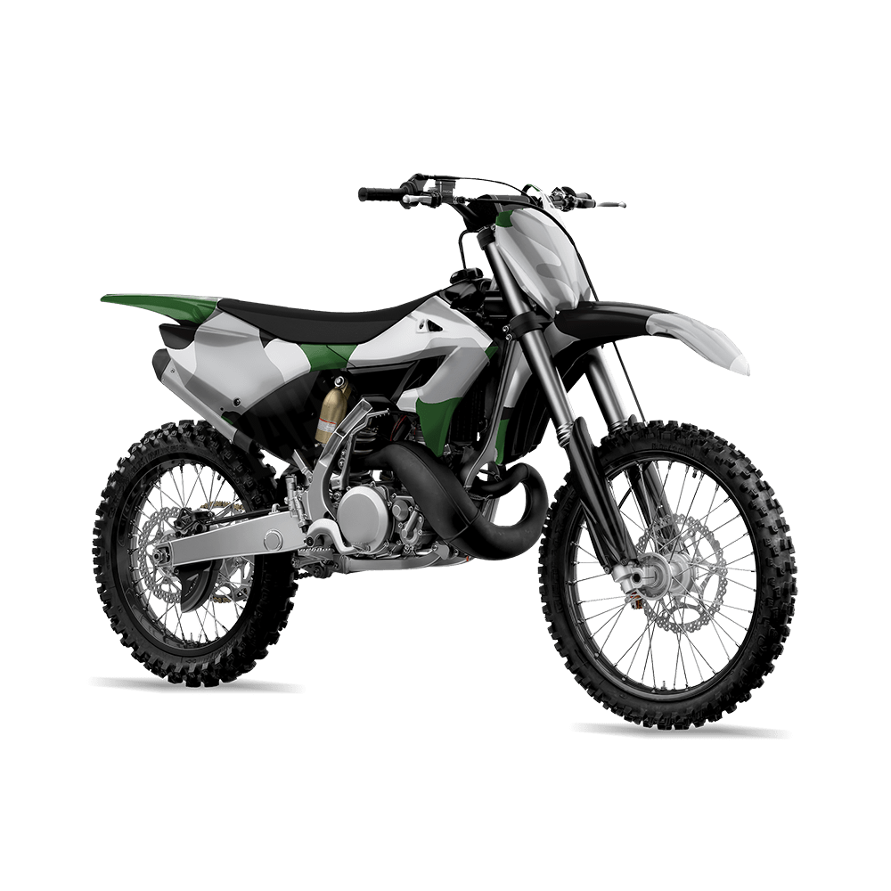 Jumbo Cumulus Green Tiger Camo Dirt Bike Vinyl Wrap