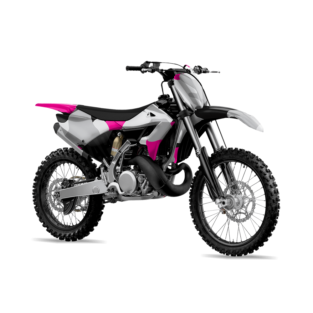Jumbo Cumulus Magenta Tiger Camo Dirt Bike Vinyl Wrap