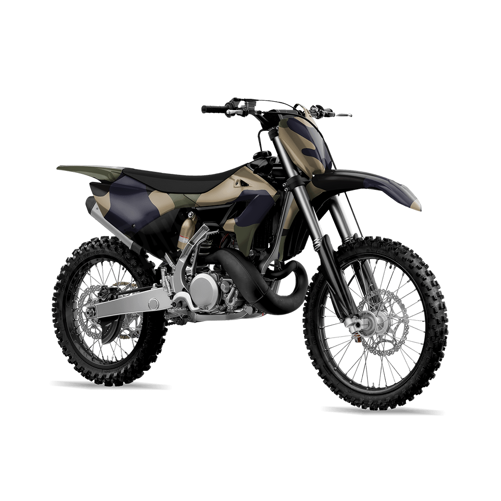 Jumbo Cumulus Militant Blue Camo Dirt Bike Vinyl Wrap