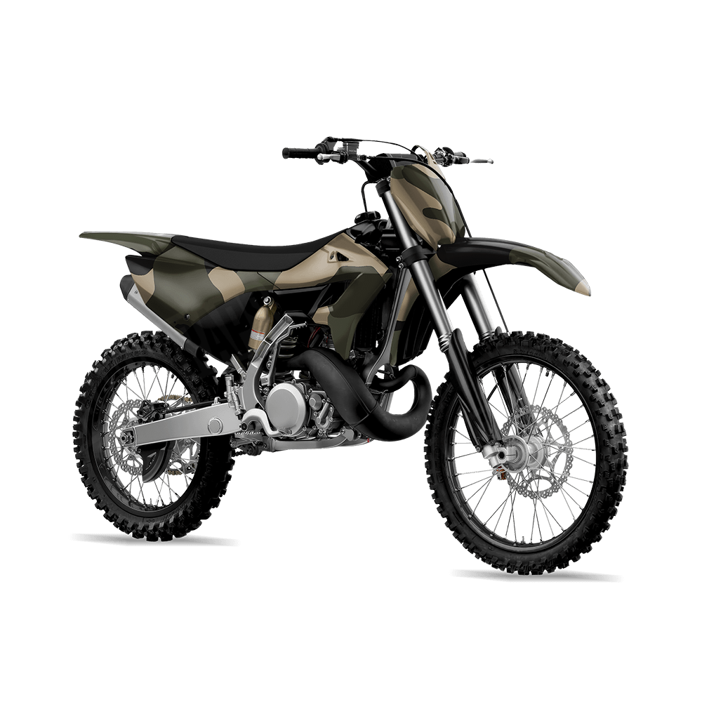Jumbo Cumulus Militant Green Camo Dirt Bike Vinyl Wrap