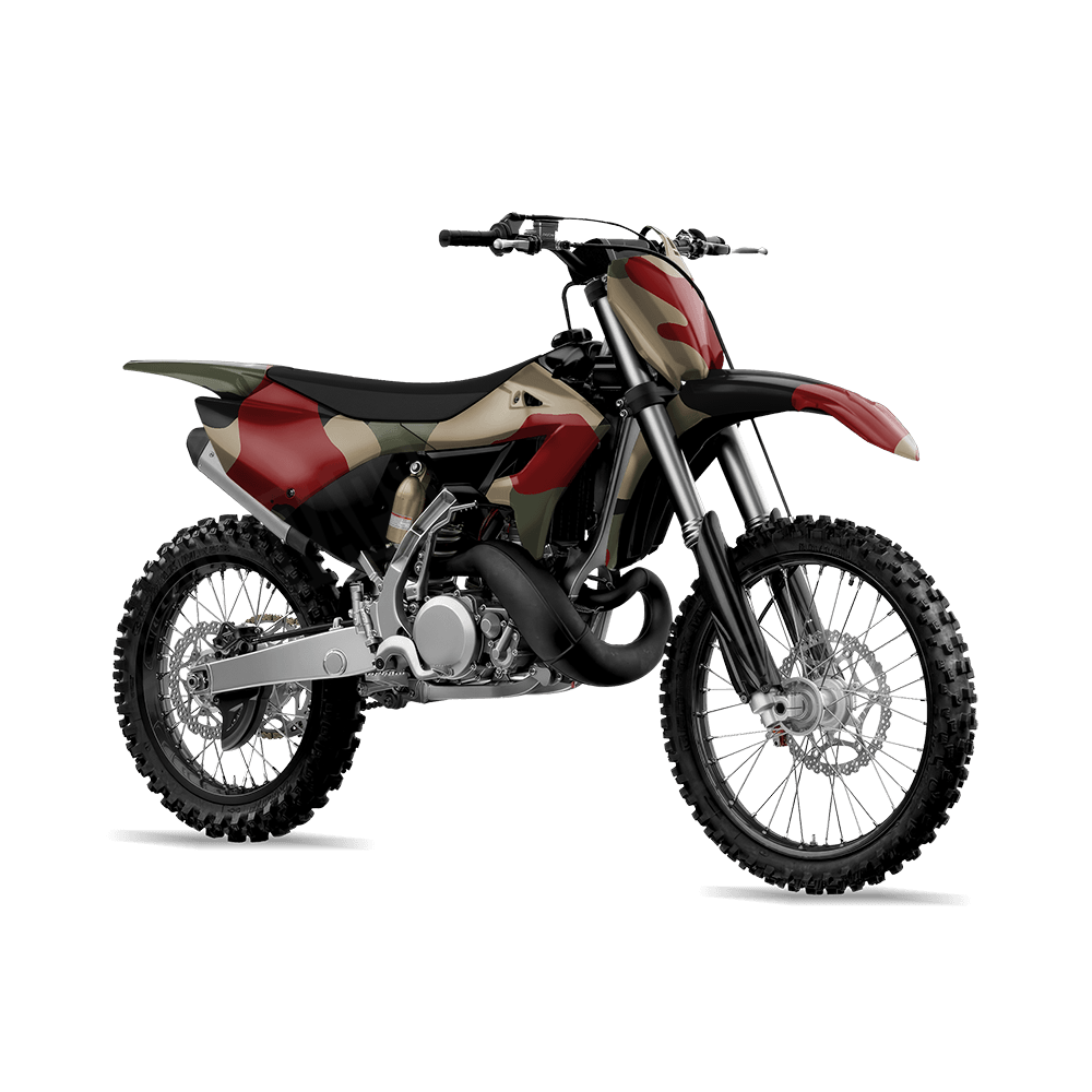 Jumbo Cumulus Militant Red Camo Dirt Bike Vinyl Wrap