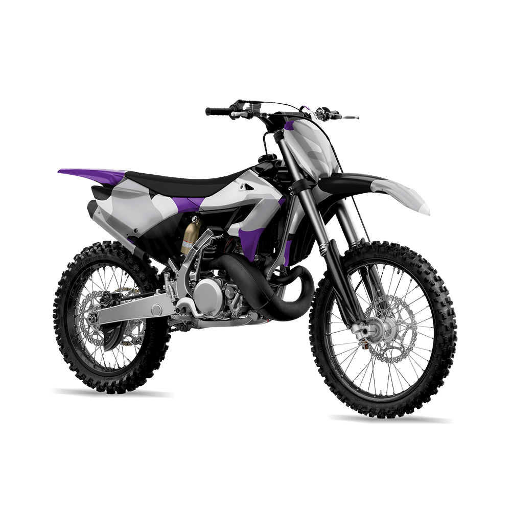 Jumbo Cumulus Purple Tiger Camo Dirt Bike Vinyl Wrap