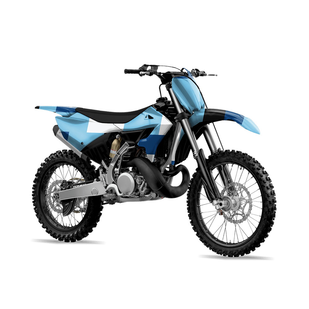 Pixel Baby Blue Dirt Bike Wraps