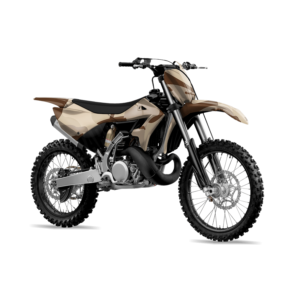 Jumbo Ragged Desert Camo Dirt Bike Vinyl Wrap