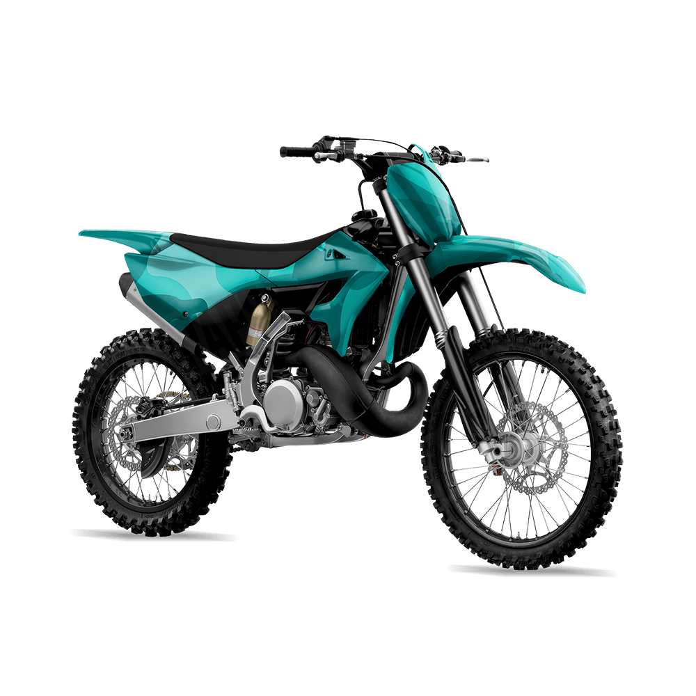 Jumbo Ragged Elite Tiffany Blue Camo Dirt Bike Vinyl Wrap