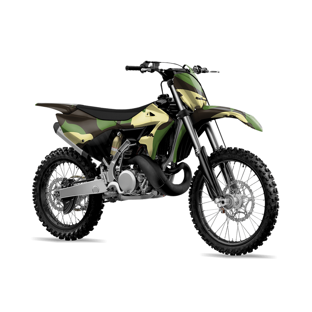 Jumbo Ragged Jungle Camo Dirt Bike Vinyl Wrap