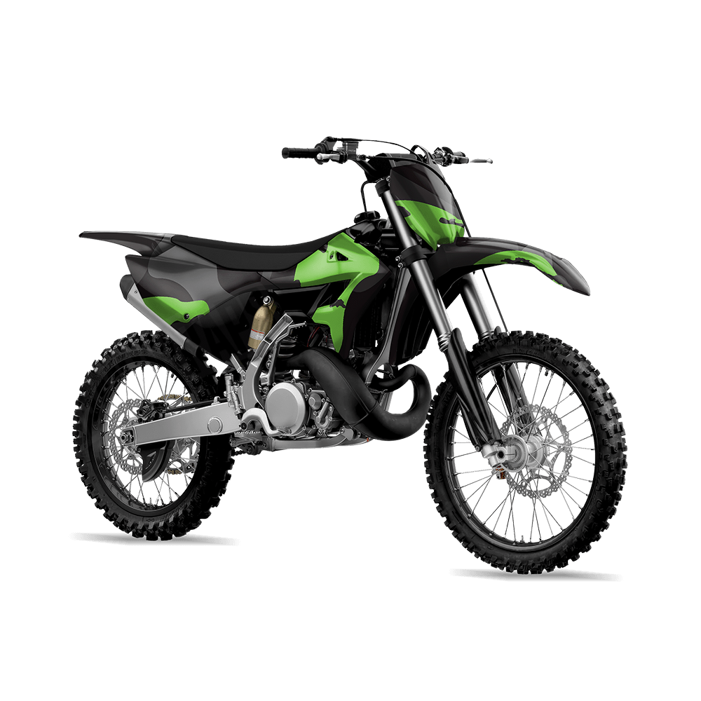 Jumbo Ragged Metro Green Camo Dirt Bike Vinyl Wrap