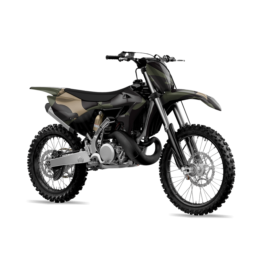 Jumbo Ragged Militant Charcoal Camo Dirt Bike Vinyl Wrap