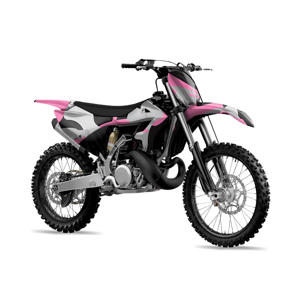 Jumbo Ragged Pink Tiger Camo Dirt Bike Vinyl Wrap