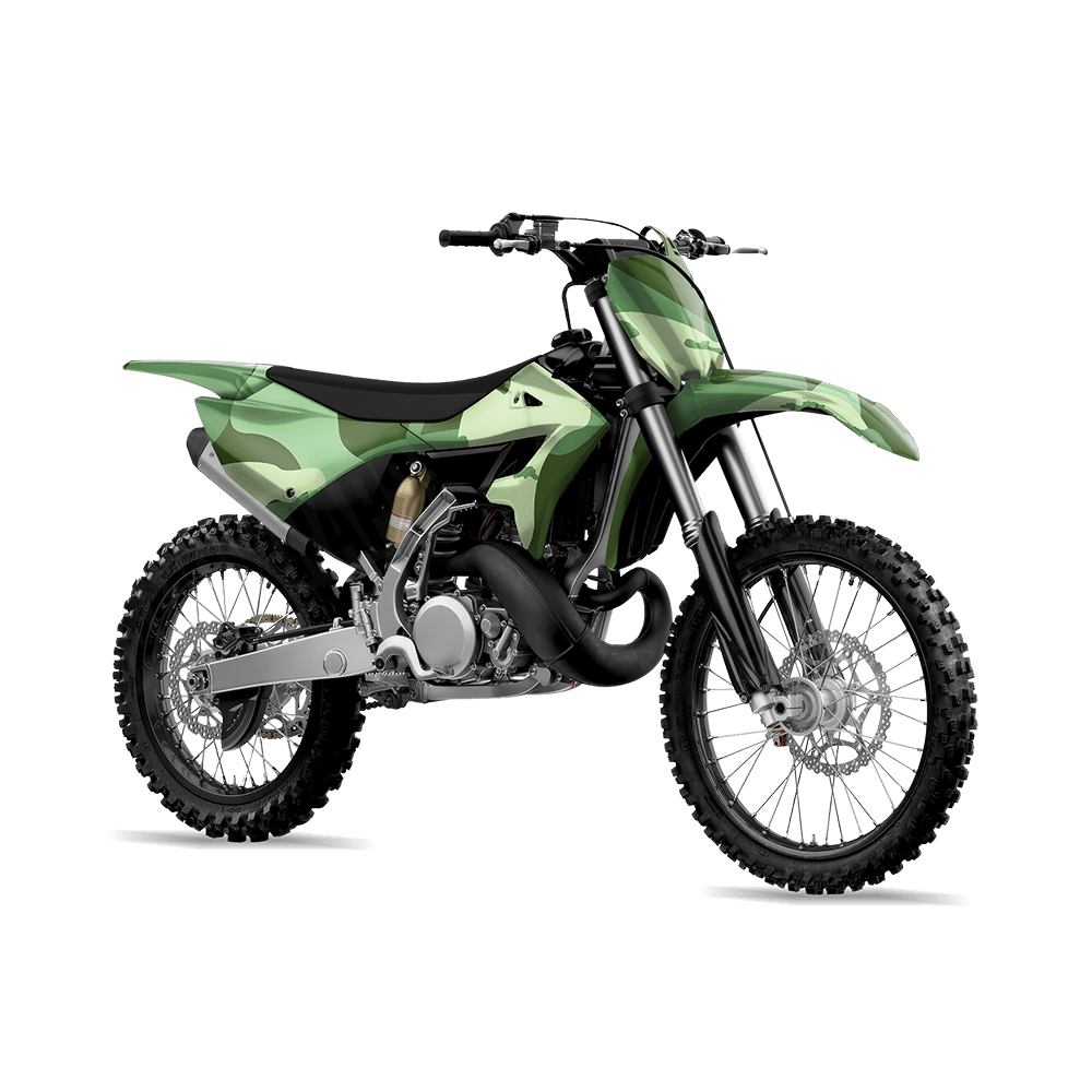 Jumbo Ragged Pistachio Camo Dirt Bike Vinyl Wrap