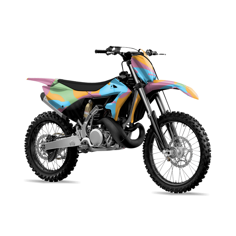 Jumbo Ragged Sherbert Camo Dirt Bike Vinyl Wrap
