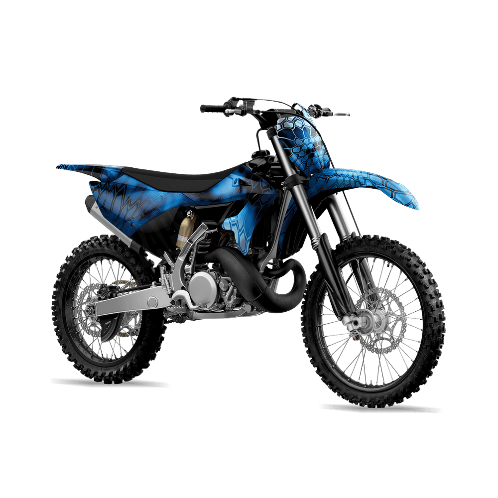 Kryptek Blue Lightning Camo Dirt Bike Vinyl Wrap