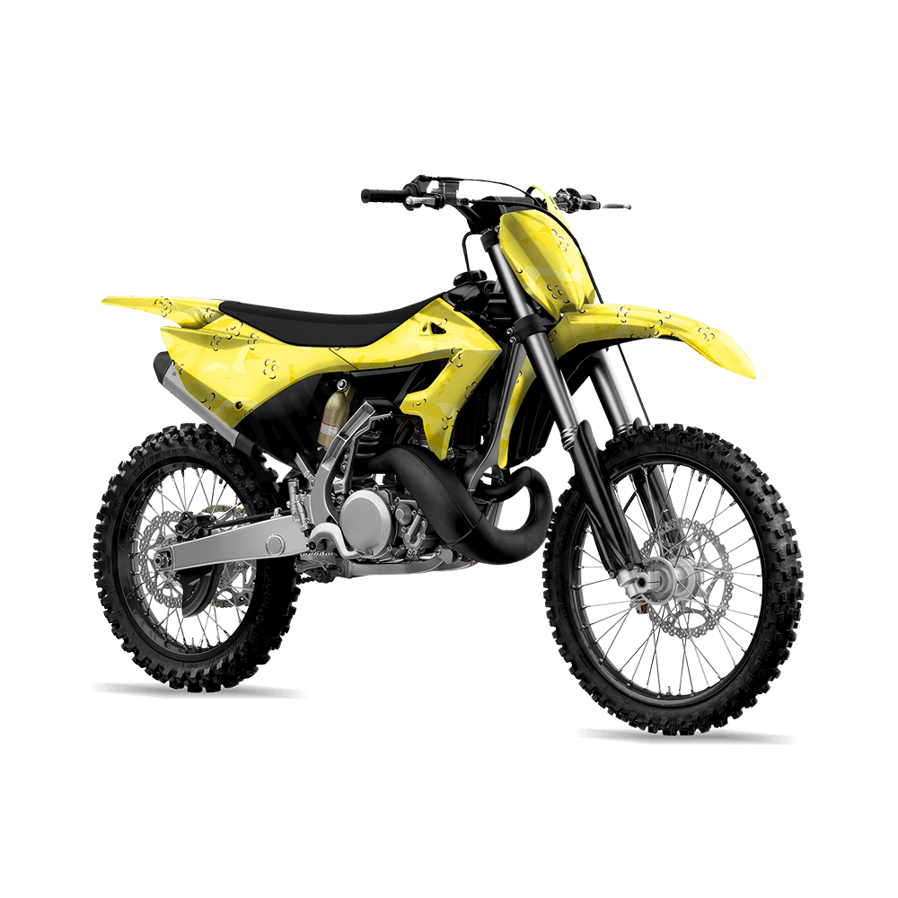 Large Battle Storm Elite Yellow Camo Dirt Bike Vinyl Wrap