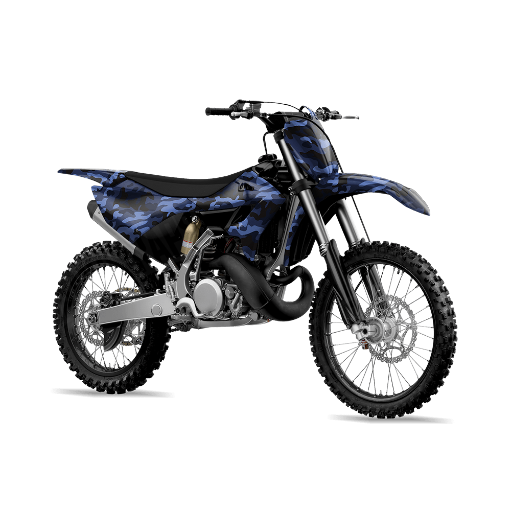 Large Classic Blue Midnight Camo Dirt Bike Vinyl Wrap