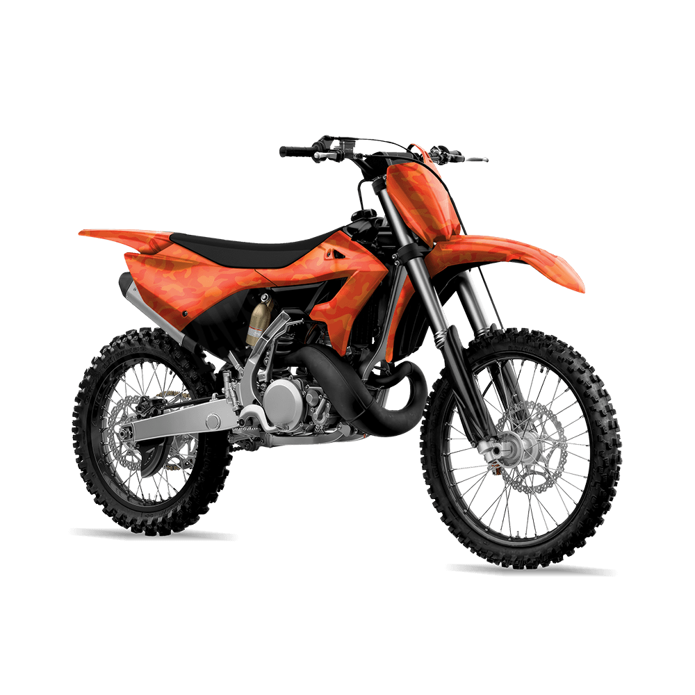 Large Classic Elite Orange Camo Dirt Bike Vinyl Wrap