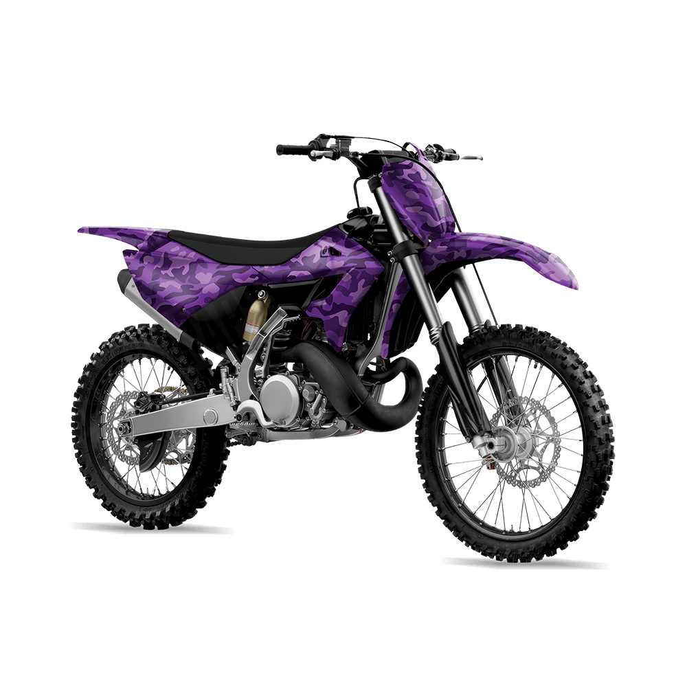 Large Classic Elite Purple Camo Dirt Bike Vinyl Wrap