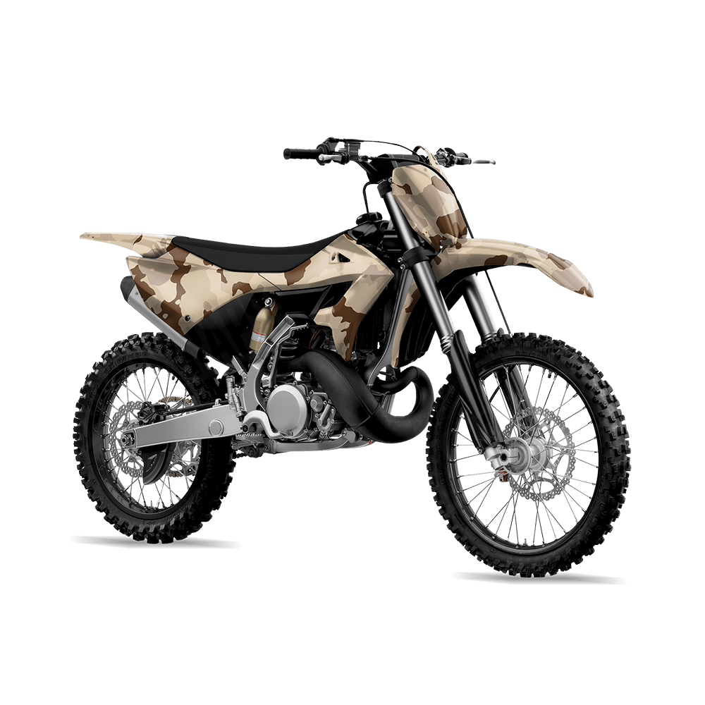 Large Cumulus Desert Camo Dirt Bike Vinyl Wrap